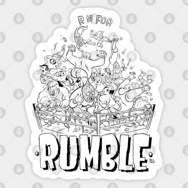 R is for Rumble Sticker by itsbillmain